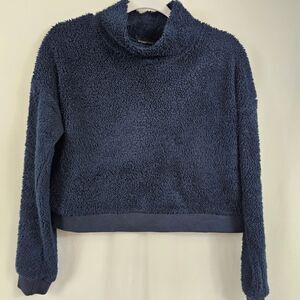 Beyond Yoga BFF Sherpa Mock Neck Pullover in Navy - Size S